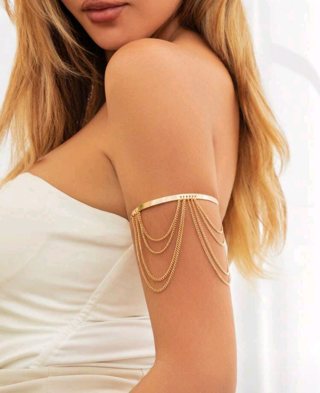 Vintage gold open arm bracelet