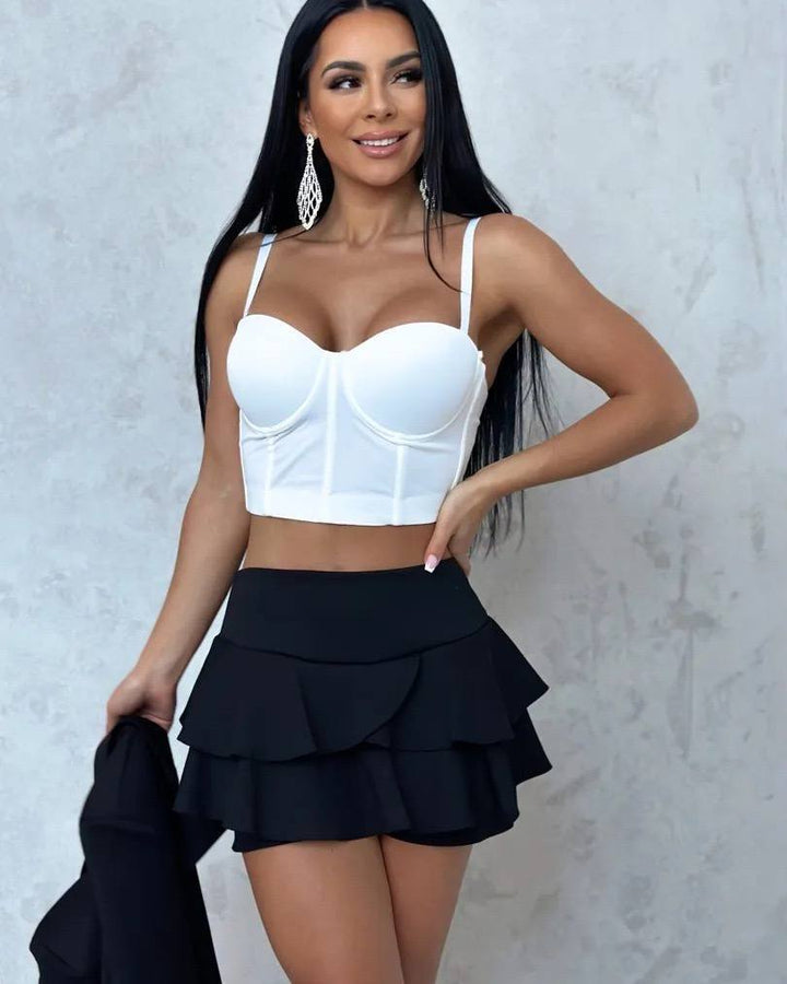 White & Black skirt set