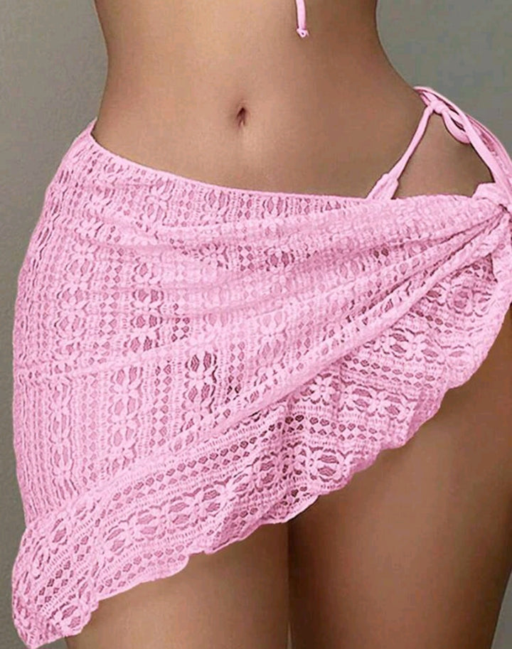 tie bikini set with coverup