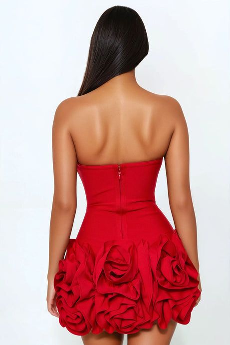 Beauty ruffle bandage Mini Dress- R