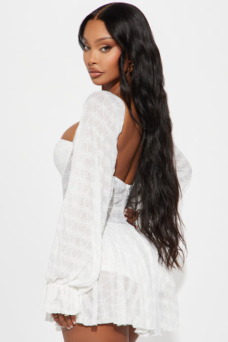 وينتر وندرلاند بقماش ناعم – أبيض Mini dress