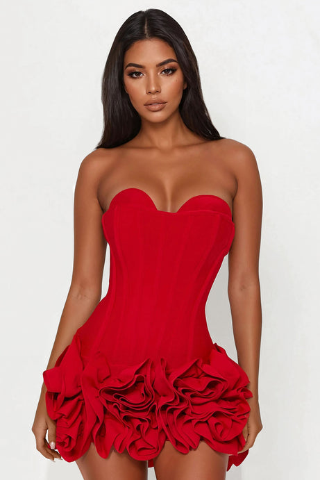 Beauty ruffle bandage Mini Dress- R