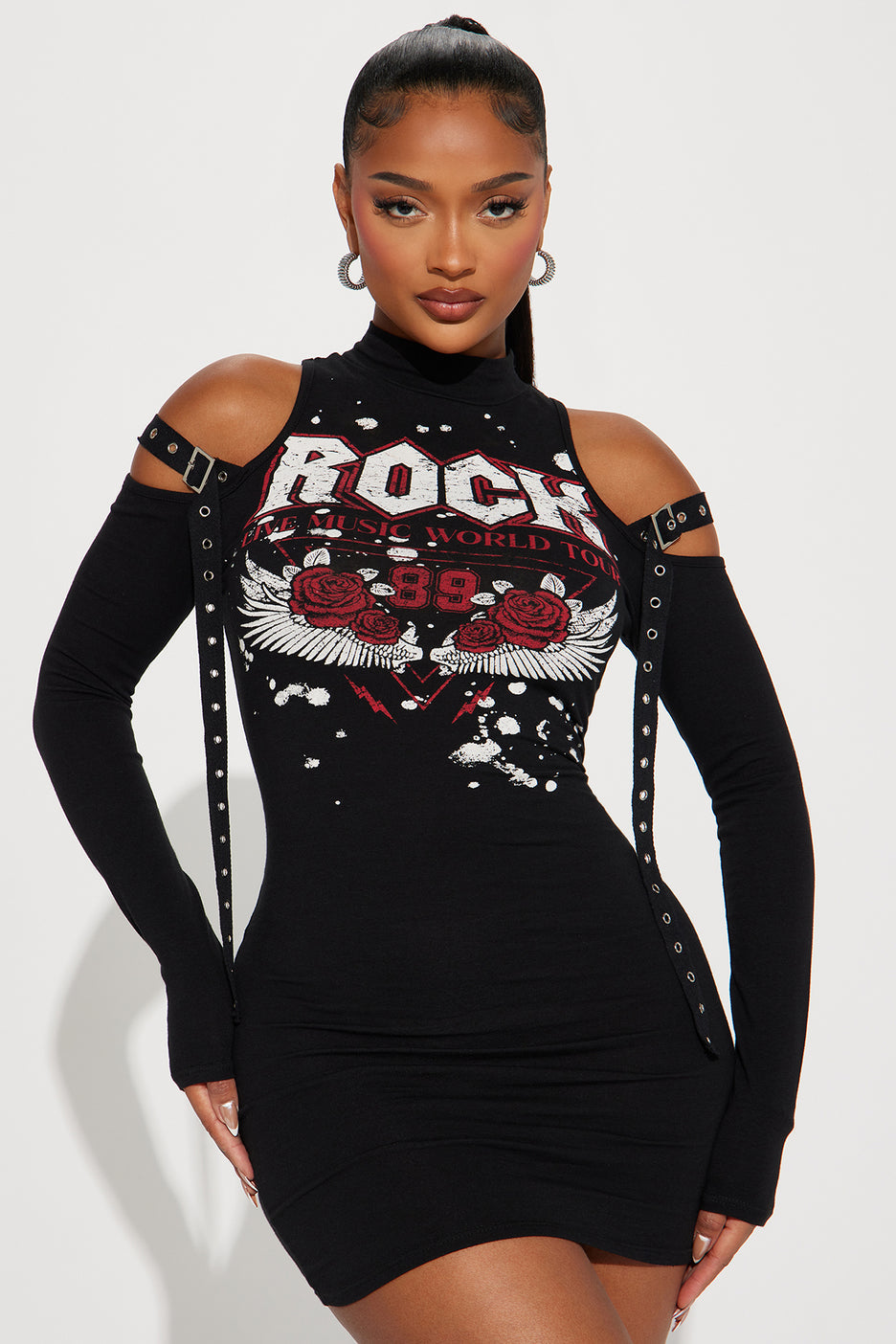 Rock And Rose Mini Dress - Black