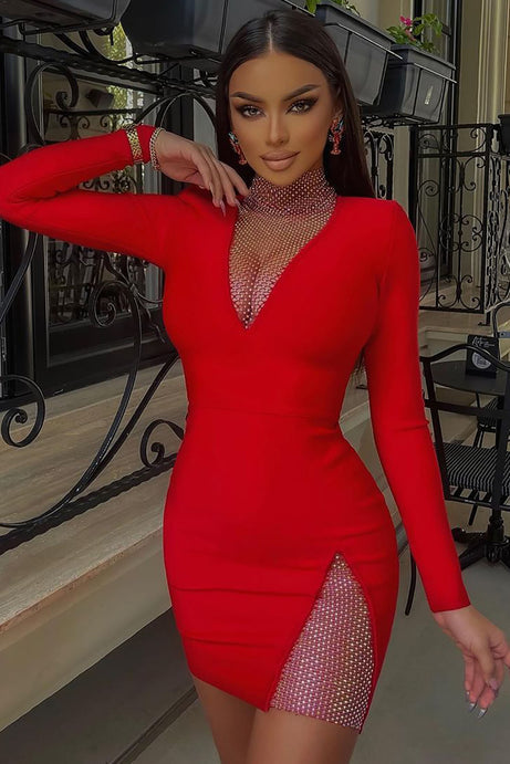 Wonderful women mini red dress