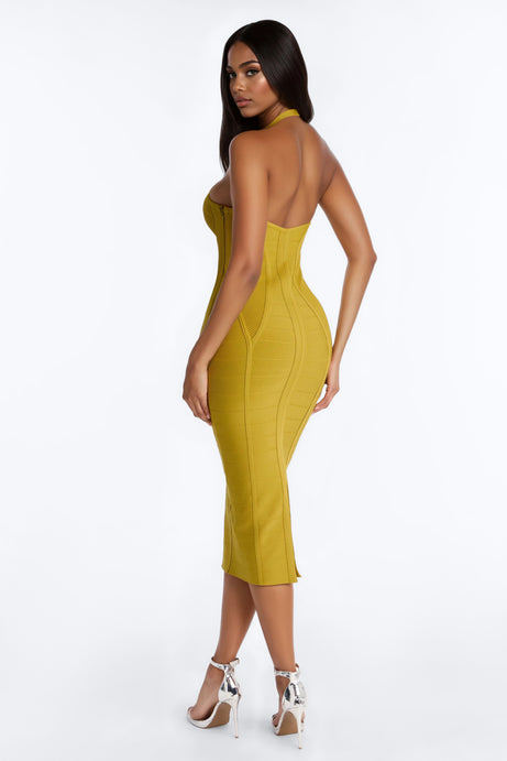 Anastasia halter bandage midi dress y