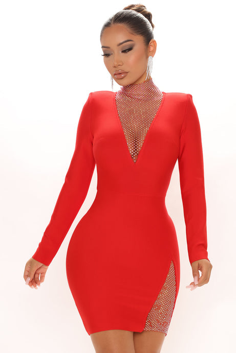 Wonderful women mini red dress