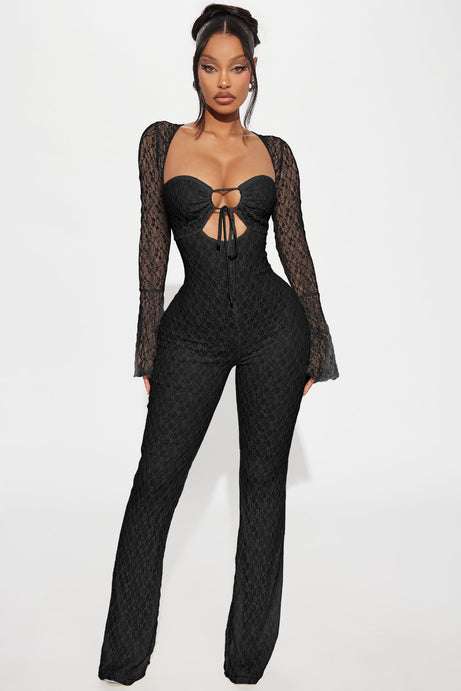 Saffron lace jumpsuit black