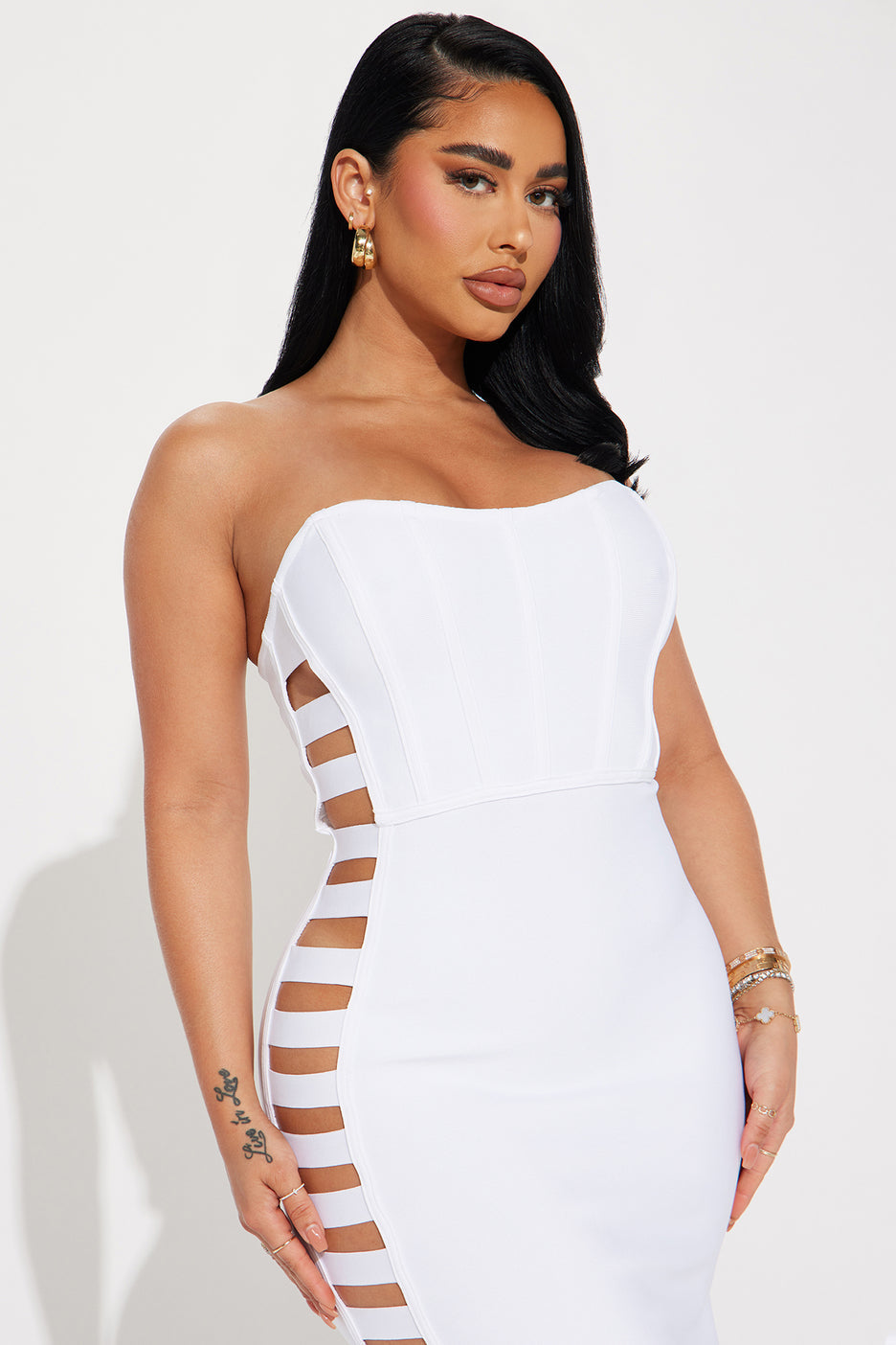 Cut of bandage dress