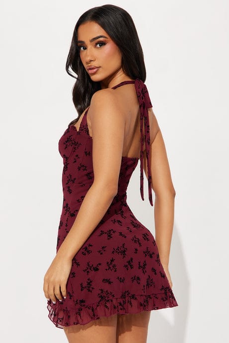 JULIA FLOCKED (RED)