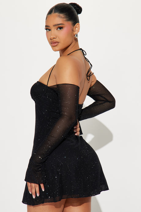 Starshine Mesh Micro Mini Dress