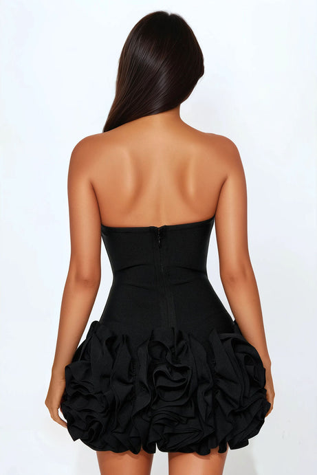 Beauty ruffle bandage Mini Dress -b