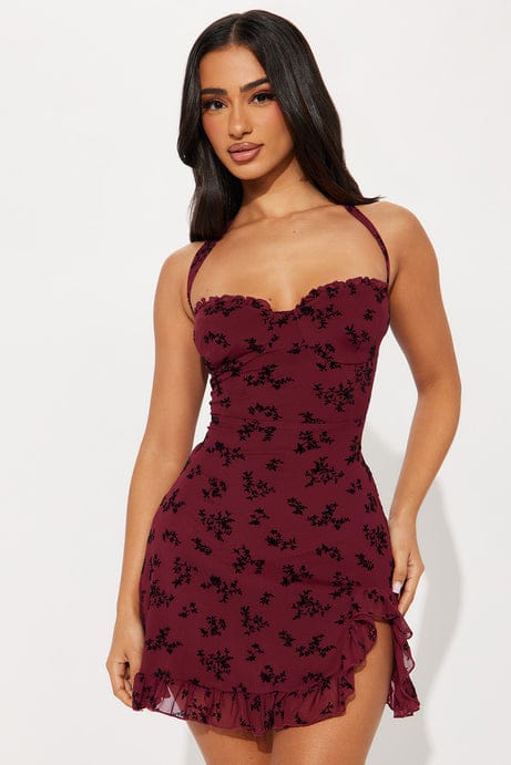 JULIA FLOCKED (RED)