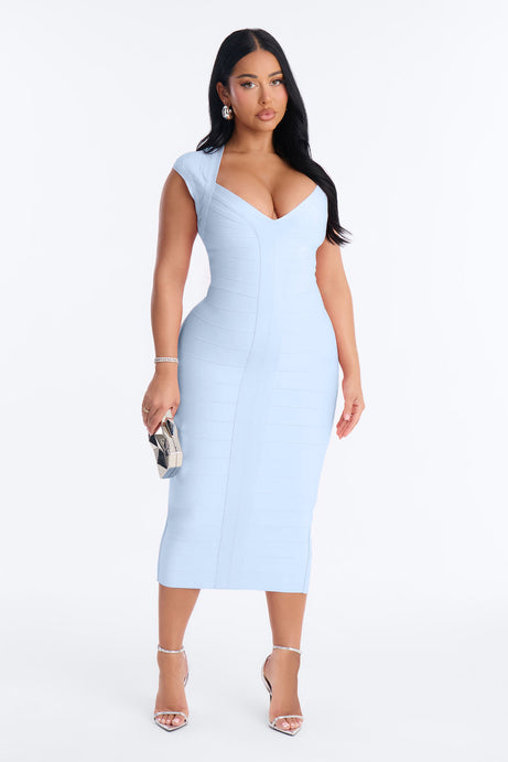 Kenna bandage midi dress light blue