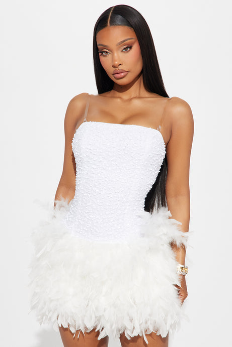 Zoey feathered sequin mini dress