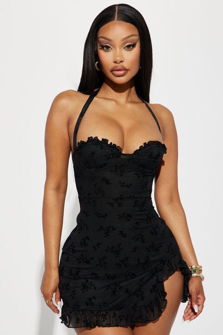 JULIA FLOCKED (BLACKE)