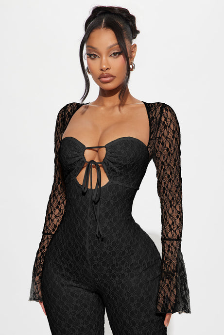Saffron lace jumpsuit black